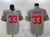 Men's Ohio State Buckeyes #33 Jack Sawyer Grey 2025 CFP Final With National Champions Patch F.U.S.E. Vapor Limited Stitched Jersey,baseball caps,new era cap wholesale,wholesale hats